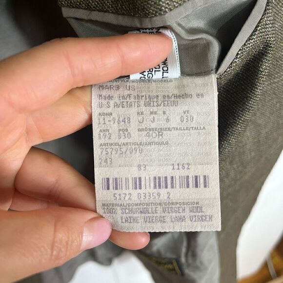 Hugo Boss X Loro Piana Mens blazer size 40 R 100 Virgin Wool Made in USA - Picture 11 of 16
